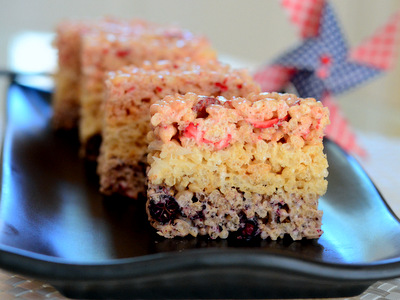 All Natural Red, White and Blue Rice Krispy Treats